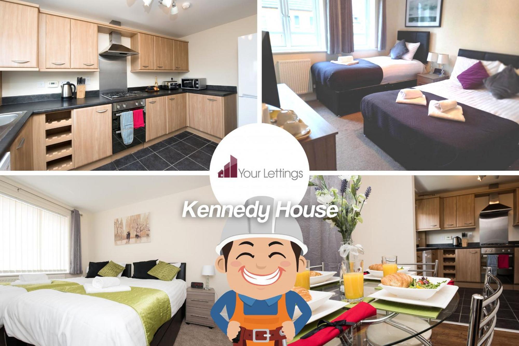 6-Bedroom Contractor House With 6 Bathrooms, Free Wifi And Parking - Kennedy House By Your Lettings Peterborough Exterior photo